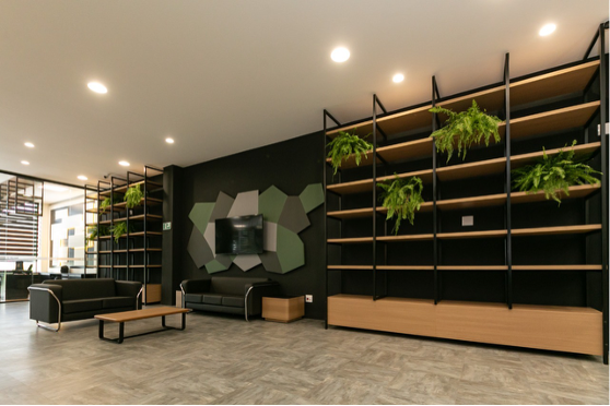 Sala de espera executiva para agência bancária